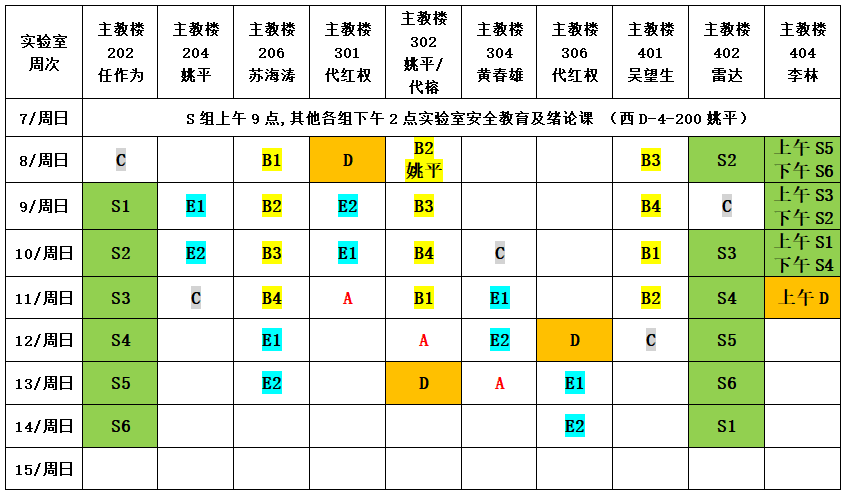 长江大学课表图片